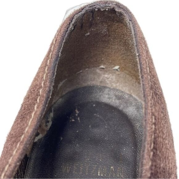 Stuart Weitzman Brown Suede Kitten Heel Pumps, size 8N - Picture 10 of 11